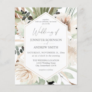 Budget LG Text Boho Eucalyptus Palm Floral Weding Flyer