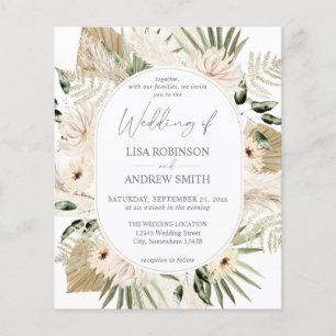 Budget LG Text Boho Pampas Grass Floral Wedding