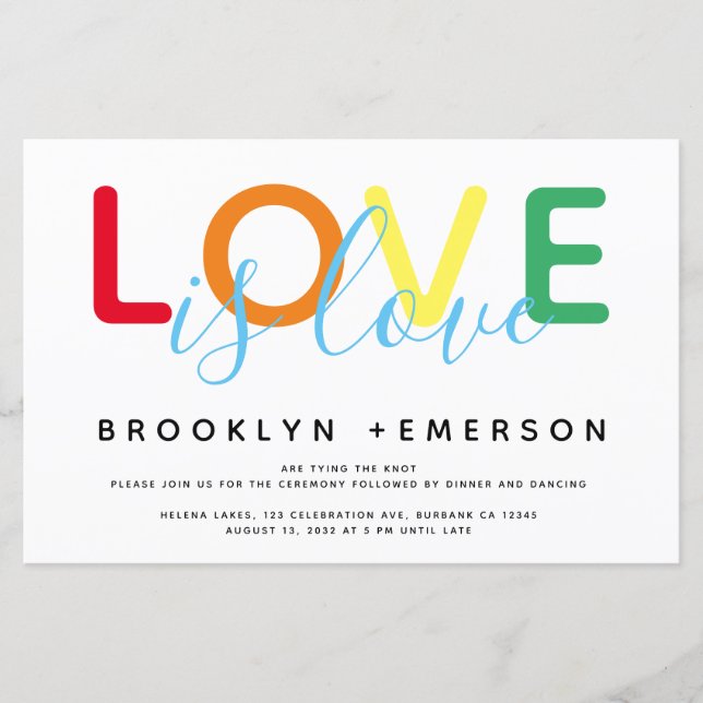 BUDGET Liebe ist Liebe Rainbow Moderne Hochzeit (Vorderseite)