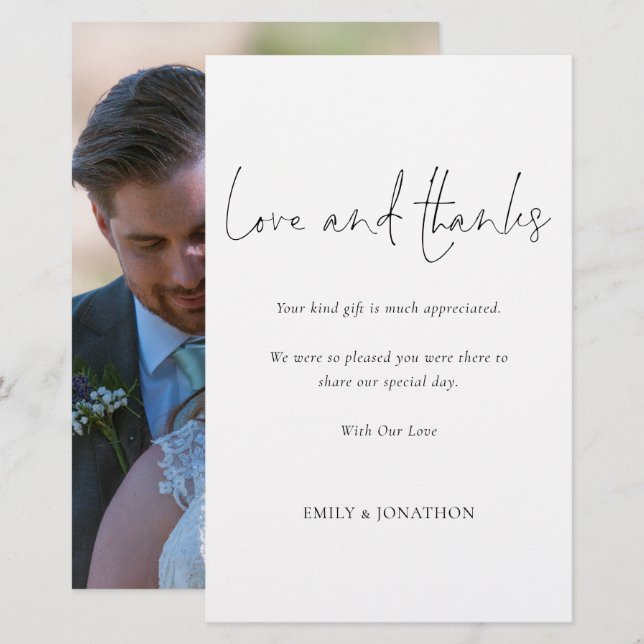 Budget Liebe und dank Script Foto Hochzeit (Vorne/Hinten)