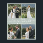 Budget Liebe und danke Collage Wedding Vielen Dank Flyer<br><div class="desc">Elegante, minimalistisch sage grün und weiß Hand geschrieben 4 Foto Collage personalisiert Hochzeit Dank Ihnen personalisiert günstigen günstigen Low-Budget THIN-Karte. ***BITTE BEACHTEN SIE, SCROLL DOWN FÜR WEITERE INFO!**** Stilvolle Hochzeitskartentafel mit vier (4) Foto vorne und einem (1) Foto auf der Rückseite. Mit dem Text "Liebe und Dank" in einer Wirblen...</div>