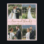 Budget Liebe und danke Collage Wedding Vielen Dank Flyer<br><div class="desc">Elegante, minimalistisch rot Rosa und Gold Hand geschrieben 4 Foto Collage personalisiert Hochzeit Dank Ihnen personalisiert günstigen günstigen Low-Budget THIN-Karte. ***BITTE BEACHTEN SIE, SCROLL DOWN FÜR WEITERE INFO!**** Stilvolle Hochzeitskartentafel mit vier (4) Foto vorne und einem (1) Foto auf der Rückseite. Mit dem Text "Liebe und Dank" in einer Wirblen...</div>