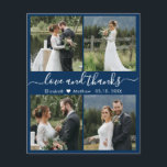 Budget Liebe und danke Collage Wedding Vielen Dank Flyer<br><div class="desc">Elegante, minimalistische Marine und weiße Hand geschrieben 4 Foto Collage personalisiert Hochzeit Dank Ihnen personalisiert günstigen günstigen Low-Budget THIN-Karte. ***BITTE BEACHTEN SIE, SCROLL DOWN FÜR WEITERE INFO!**** Stilvolle Hochzeitskartentafel mit vier (4) Foto vorne und einem (1) Foto auf der Rückseite. Mit dem Text "Liebe und Dank" in einer Wirblen Hand...</div>