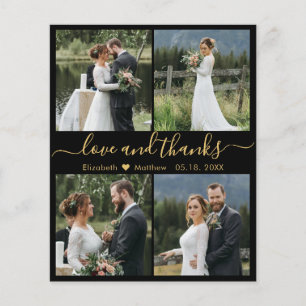 Budget Liebe und danke Collage Wedding Vielen Dank Flyer