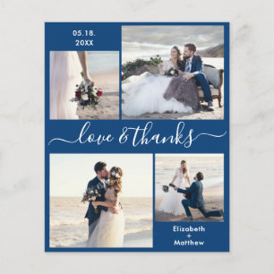 Budget Liebe und danke Collage Wedding Vielen Dank Flyer