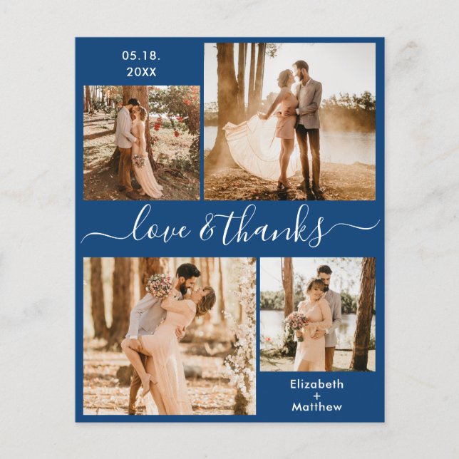 Budget Liebe und danke Collage Wedding Vielen Dank Flyer (Vorne)