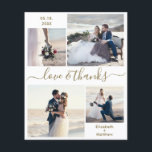 Budget Liebe und danke Collage Wedding Vielen Dank Flyer<br><div class="desc">Elegante, moderne, minimalistische Gold-und Weiß-Hand geschrieben 4 Foto Collage personalisiert Hochzeit Dank Ihnen personalisiert günstigen günstigen Low-Budget THIN-Karte. ***BITTE BEACHTEN SIE, SCROLL DOWN FÜR WEITERE INFO!**** Stilvolle Hochzeitskartentafel mit vier (4) Foto vorne und einem (1) Foto auf der Rückseite. Mit dem Text "Liebe und Dank" in einer kursiven Hand gezeichnet...</div>