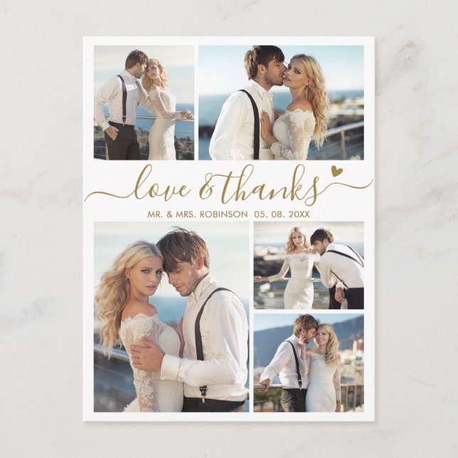 Budget Liebe und danke Foto Wedding Vielen Dank Postkarte (Vorderseite)