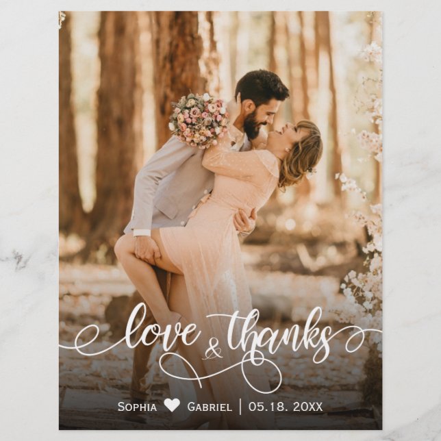 Budget Liebe und danke Hochzeit Dankeschön Karte (Vorderseite)