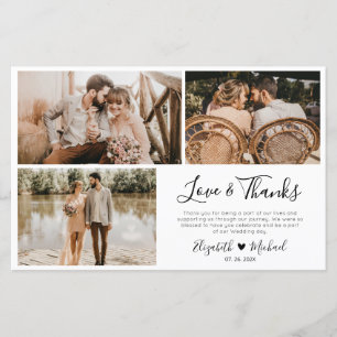 Budget Liebe und danke Hochzeit Dankeschön Karte