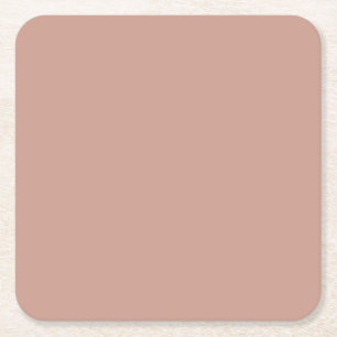 BUDGET Light Terrakotta Monochrom HOCHZEIT Rechteckiger Pappuntersetzer