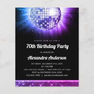 Budget Lila 70. Geburtstagsparty 70's Disco Ball