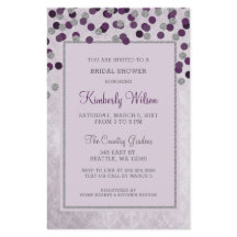 Budget Lila Confetti Bridal Dusche Einladung