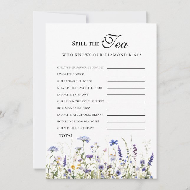 Budget Lila Florals Bridgerton Brautparty Einladung (Vorderseite)