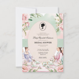 Budget Lila Florals Bridgerton Brautparty Einladung