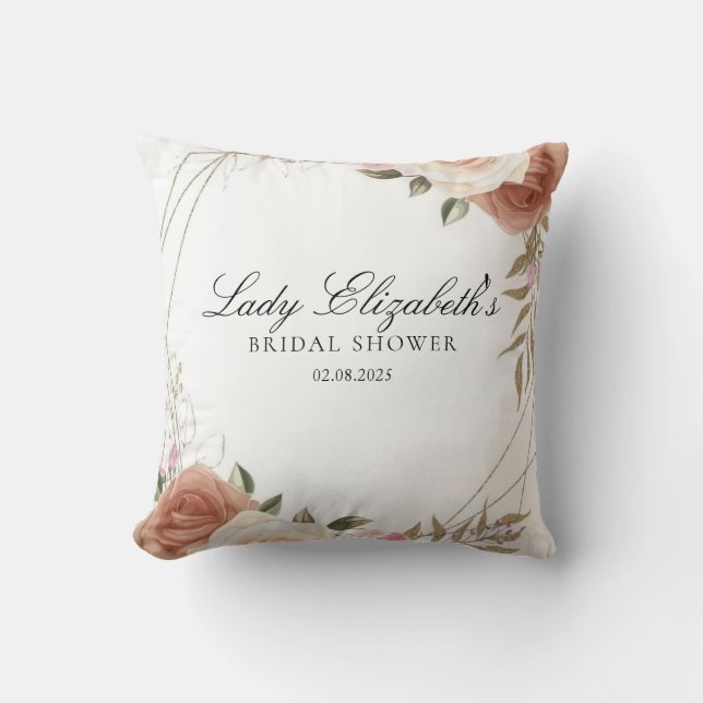 Budget Lila Florals Bridgerton Brautparty Kissen (Vorderseite)