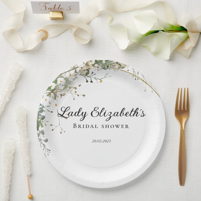 Budget Lila Florals Bridgerton Brautparty Pappteller (Hochzeit)