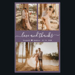 Budget Lila Foto Collage Wedding Vielen Dank Flyer<br><div class="desc">Budget, Elegant, modern, Handschrift Hochzeit (3) Drei Foto Collage Vielen Dank personalisiert günstig günstigen Flyer. ***BEACHTE! *** SCROLL NACH UNTEN FÜR WEITERE INFO! *** Stilvolle Hochzeit danke Ihnen Vorlage mit drei Foto auf der Vorderseite und ein Foto auf der Rückseite. Mit dem Text "Liebe und Dank" in einem Wirblen handgeschriebenen...</div>