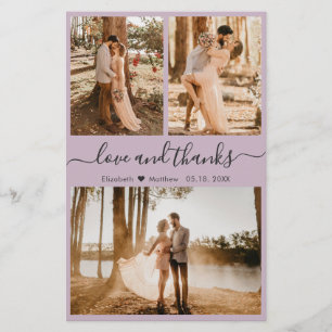 Budget Lila Foto Collage Wedding Vielen Dank Flyer