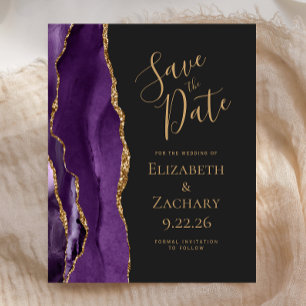 Budget Lila Gold Agate Dark Save the Date