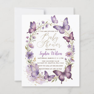 Budget Lila Gold Glitter Schmetterling Baby Shower