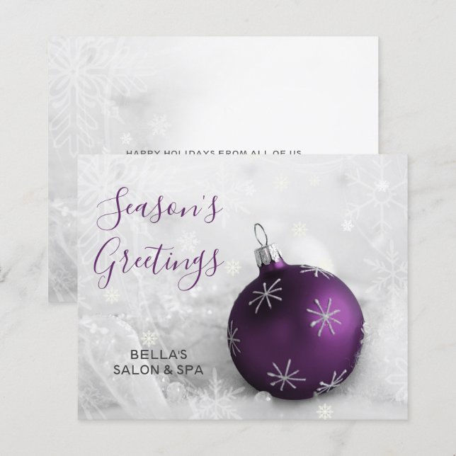 Budget Lila Ornament Company Holiday Card (Vorne/Hinten)