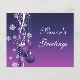 Budget Lila Ornamente Business Holiday Card