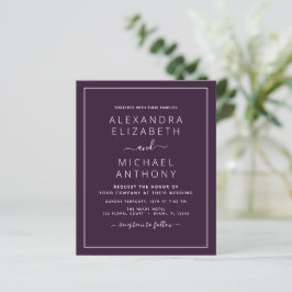 Budget Lila Plum Wedding Moderne Typografie