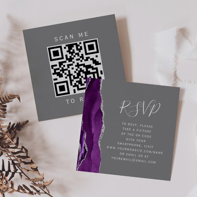 Budget Lila Silver Agate Gray QR Code UAWG Begleitkarte (Von Creator hochgeladen)