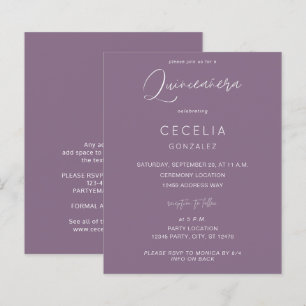 Budget Lila Violett MOD Kalligrafie Quinceanera-Ze