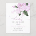 Budget Lilac Baby in Blütendusche Einladung<br><div class="desc">Diese preiswerte Baby Dusche Einladung beinhaltet "baby in bloom" in schicke Typografie,  die Skript- und Slab-Serif-Schriftart kombiniert. Oben befinden sich lila Lavendel-Aquarell-Blume mit grünen Blätter.</div>