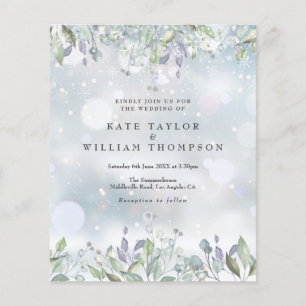 Budget Lilac Floral Winter Hochzeit Einladung