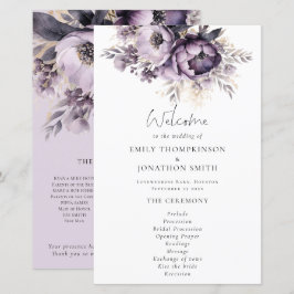 Budget Lilac Lila Florals Wedding Program