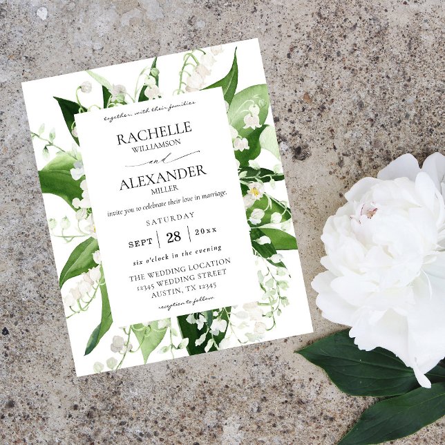 Budget Lily of the Valley White Floral Wedding 2 Flyer (Von Creator hochgeladen)
