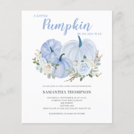 Budget Little Pumpkin Blue Baby Dusche Einladung Flyer