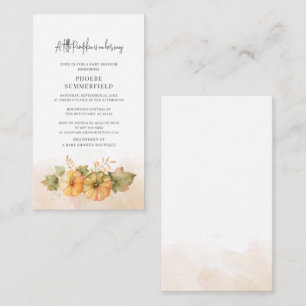 Budget Little Pumpkin Botanical Fall Baby Dusche Mitteilungskarte