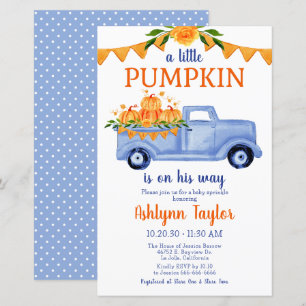 Budget Little Pumpkin Boy Baby Sprinkle Einladung