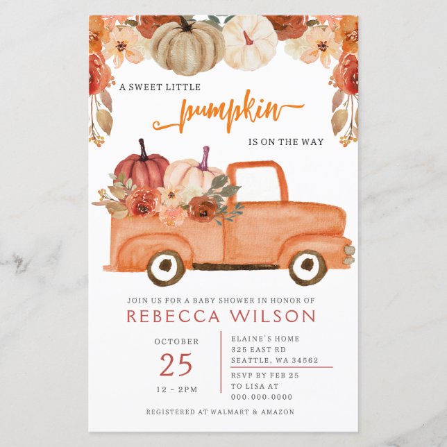 Budget Little Pumpkin Gender Neutral Baby Dusche (Vorderseite)