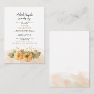 Budget Little Pumpkin on your Way Baby Dusche Mitteilungskarte