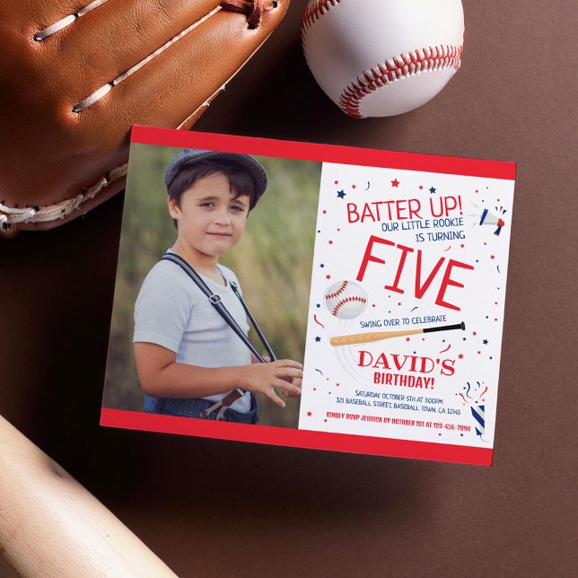 Budget Little Rookie Baseball Rotes Foto Geburtsta (Von Creator hochgeladen)