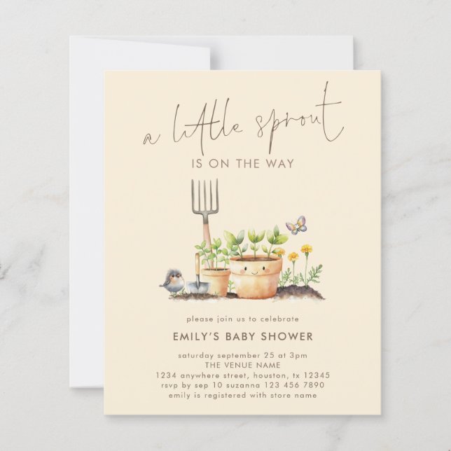 Budget Little Sprout Garden Beige Babydusche (Vorderseite)