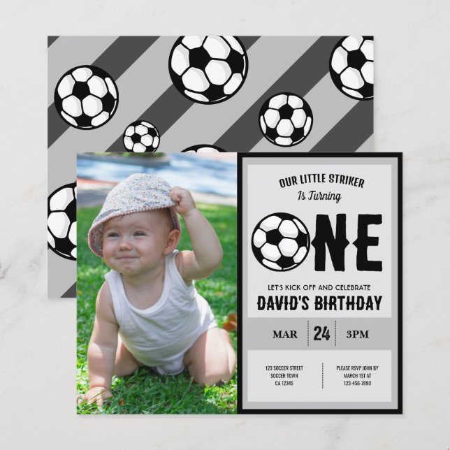 Budget Little Striker Soccer Foto 1. Geburtstag (Vorne/Hinten)