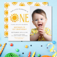 Budget Little Sunshine 1. Geburtstag Foto Einladun
