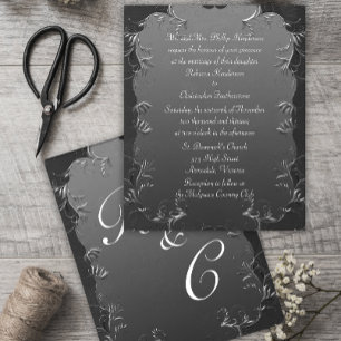 Budget Luxury Elegant Gray Blüh Wedding Einladung Flyer