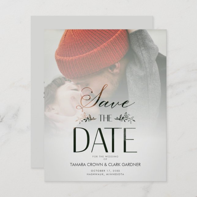 Budget Luxury Modern Transparency Wedding Foto (Vorne/Hinten)