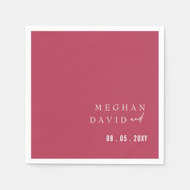 Budget Magenta Moderne Hochzeit Serviette (Vorderseite)