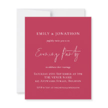 Budget Magenta Wedding Abend Party