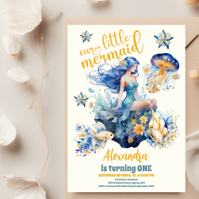 Budget Magic Mermaid 1. Geburtstag Party Flyer (Von Creator hochgeladen)