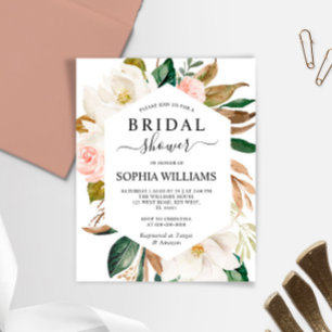 Budget Magnolia Frame Bridal Dusche Einladung