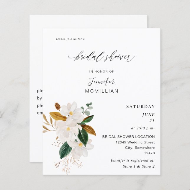 Budget Magnolia Weißes Brautparty (Vorne/Hinten)